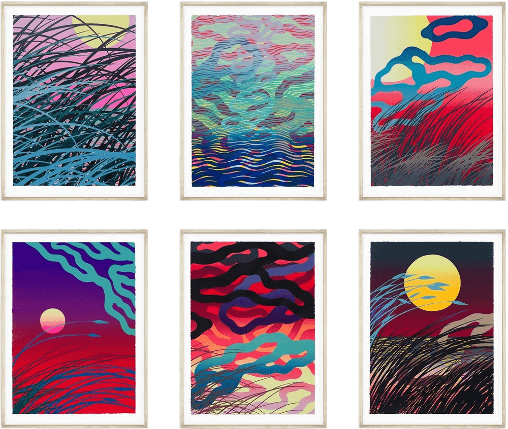 Sam Friedman, ‘Beach Portfolio One’, 02-02-2022, Print, Set of six 4-6 Multi Split Fountain, Hand-Pulled screenprints on Mohawk Superfine UltraWhite, 160 lb cover, Louis Buhl & Co, Numbered