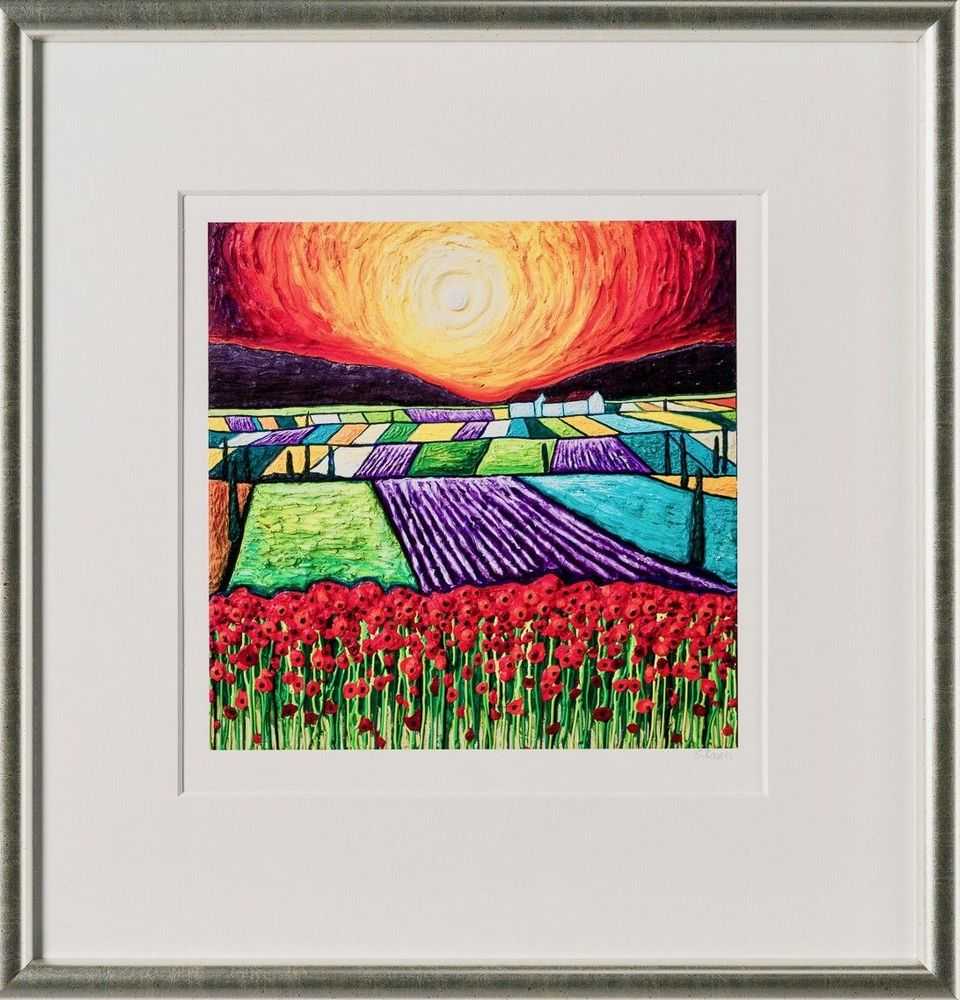 Scarlett Raven, ‘Sunset On Poppy Field (Giclee On Paper)’, 2023, Print, Giclee on paper, Castle Fine Art, Numbered, Framed