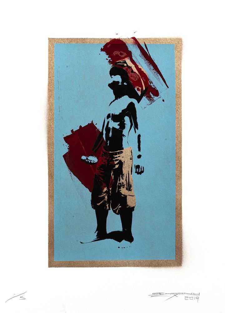 Schoony, ‘Boy Soldier (HPM)’, 2019, Print, Mixed media work on art paper, null, Numbered, Handfinished