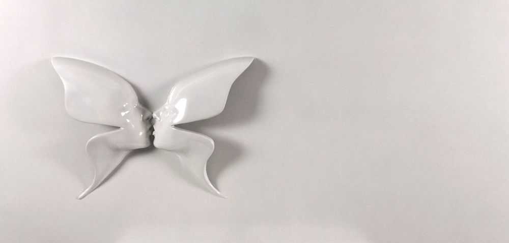 Schoony, ‘The Butterfly Kiss (White)’, 2017, Sculpture, Fibreglass life-cast and wood, null, 