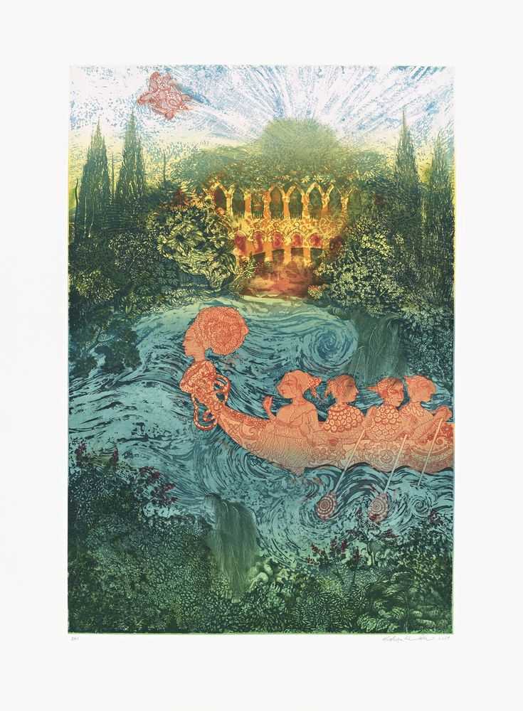 Shahzia Sikander, ‘Ode to Venice’, 2024, Print, Intaglio and relief print, Pace Editions, Inc., Numbered