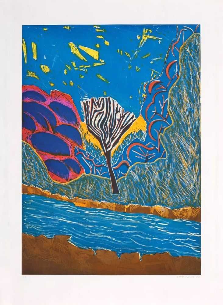 Shara Hughes, ‘Social Distancing’, 2020, Print, Etching printed in colors on wove paper, null, Numbered