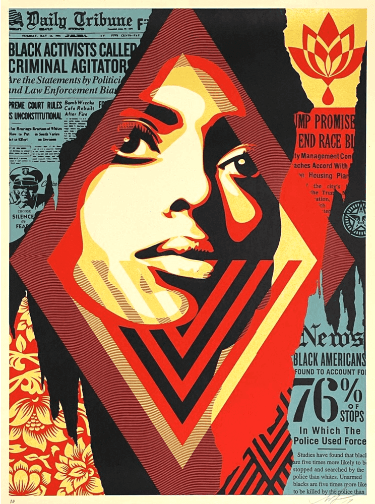 Shepard Fairey (Obey), ‘Bias By Numbers’, 2017, Print, Screenprint in colours on speckled paper, Self-released, Numbered, Dated