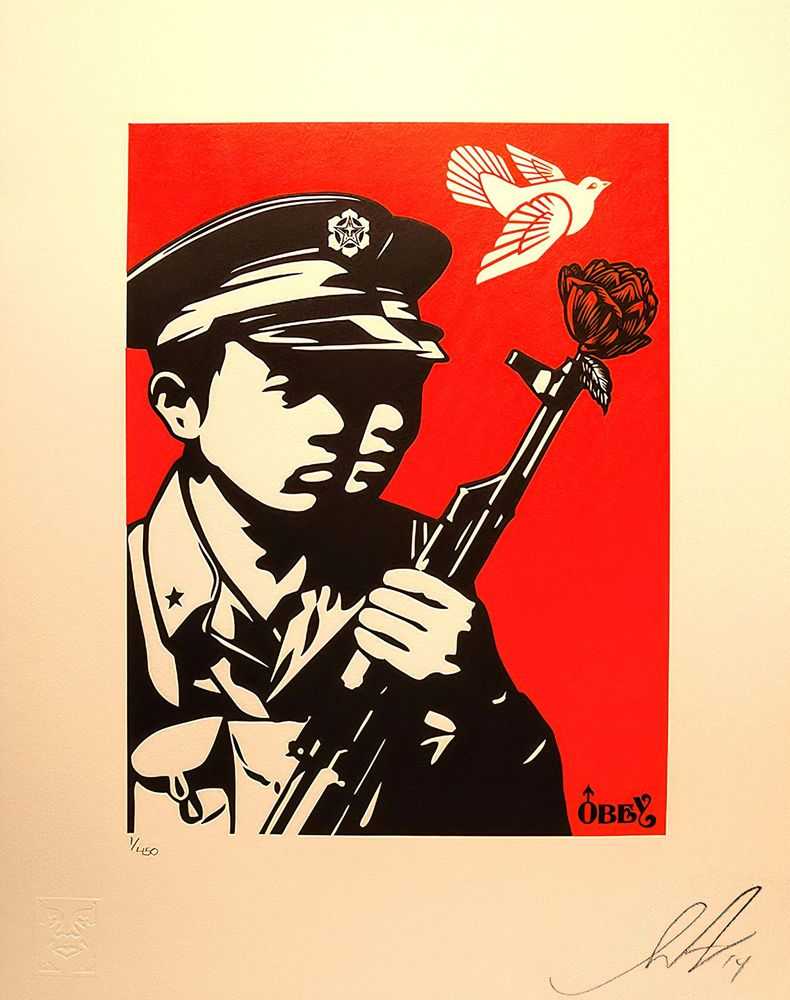 Shepard Fairey (Obey), ‘Chinese Soldiers (Letterpress)’, 2014, Print, Letterpress print on 100% cotton paper, Self-released, Numbered, Dated