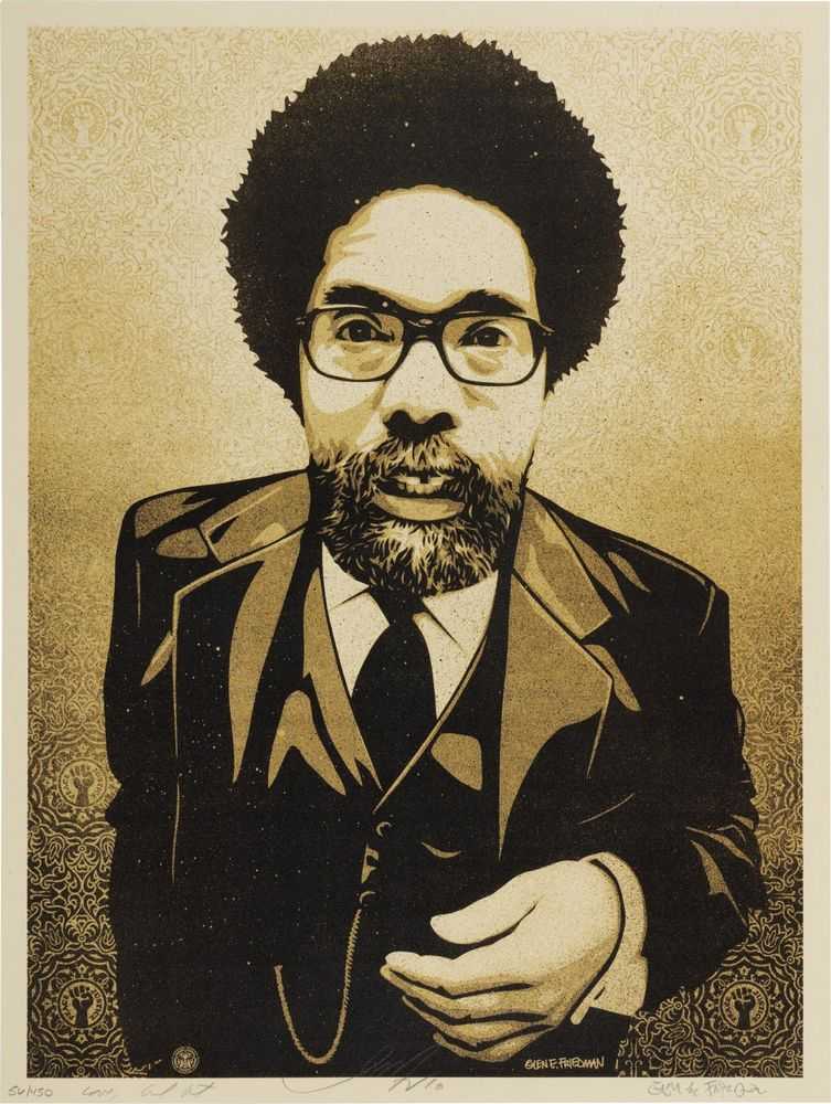 Shepard Fairey (Obey), ‘Cornel West’, 2010, Print, Screenprint in colours on speckled paper, Self-released, Numbered, Dated