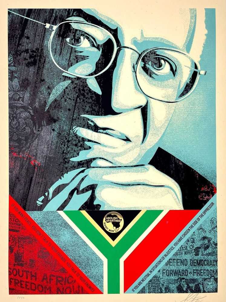 Shepard Fairey (Obey), ‘Desmond Tutu’, 2022, Print, Screen print on thick cream Speckletone paper, null, Numbered, Dated