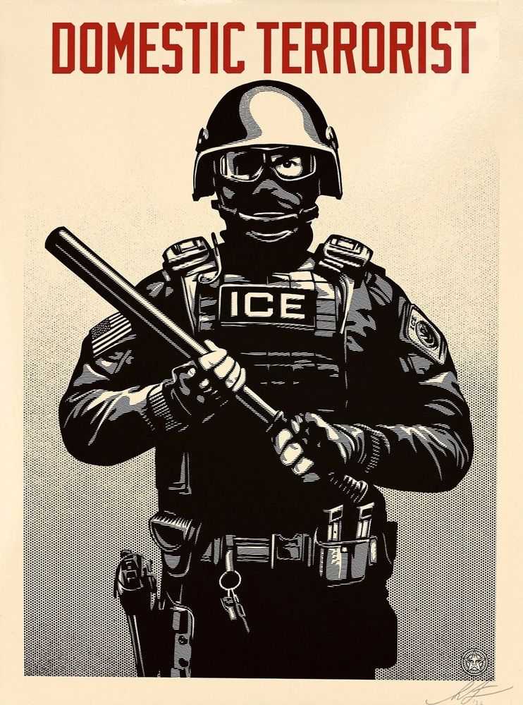 Shepard Fairey (Obey), ‘Domestic Terrorist’, 2026, Print, Gloss Finished Offset Lithograph on 12pt. cover paper, Obey Giant, 