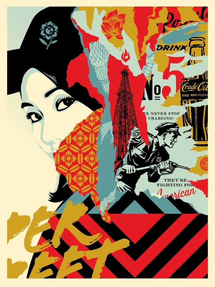 Shepard Fairey (Obey), ‘Drink Crude Oil’, 2017, Print, Screenprint in colours on speckled paper, Self-released, Numbered, Dated