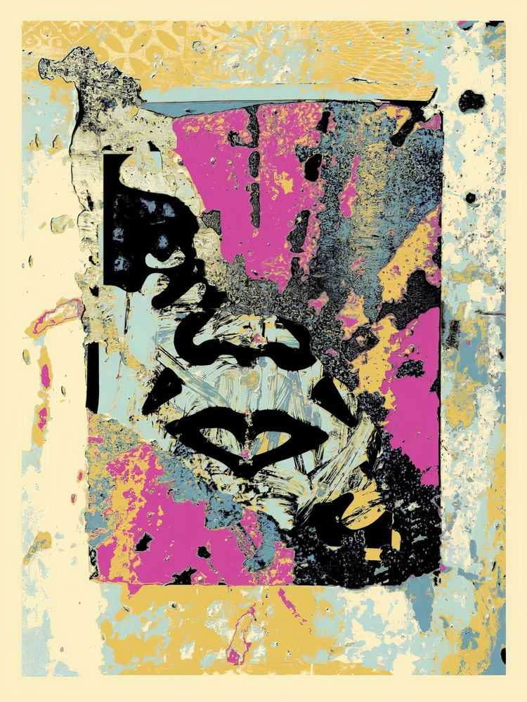 Shepard Fairey (Obey), ‘Enhanced Disintegration (Pink)’, 2019, Print, Screenprint in colours on speckled paper, Stolen Space, Numbered, Dated