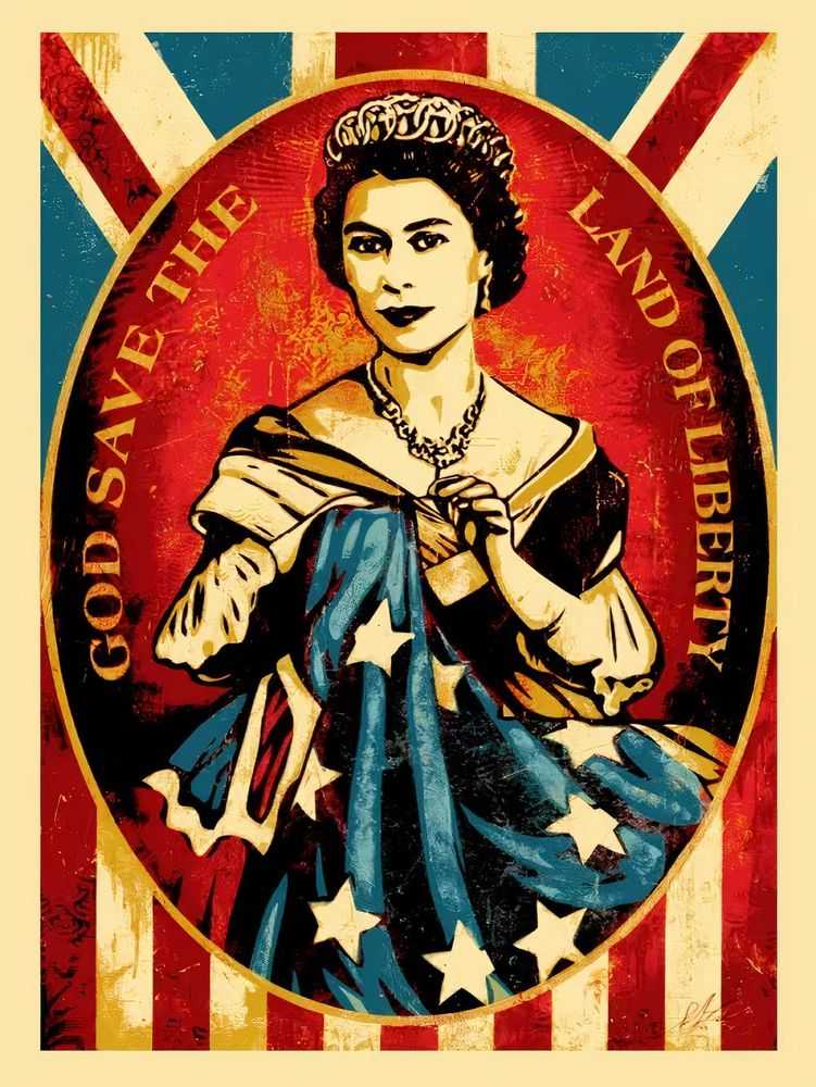 Shepard Fairey (Obey), ‘God Save The Queen’, 2012, Print, Screenprint in colours on speckled paper, Self-released, Numbered, Dated