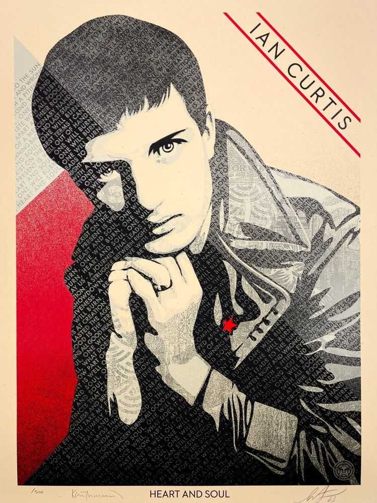 Shepard Fairey (Obey), ‘Ian Curtis Heart and Soul’, 2023, Print, Screen print on thick cream Speckletone paper, null, Numbered, Dated