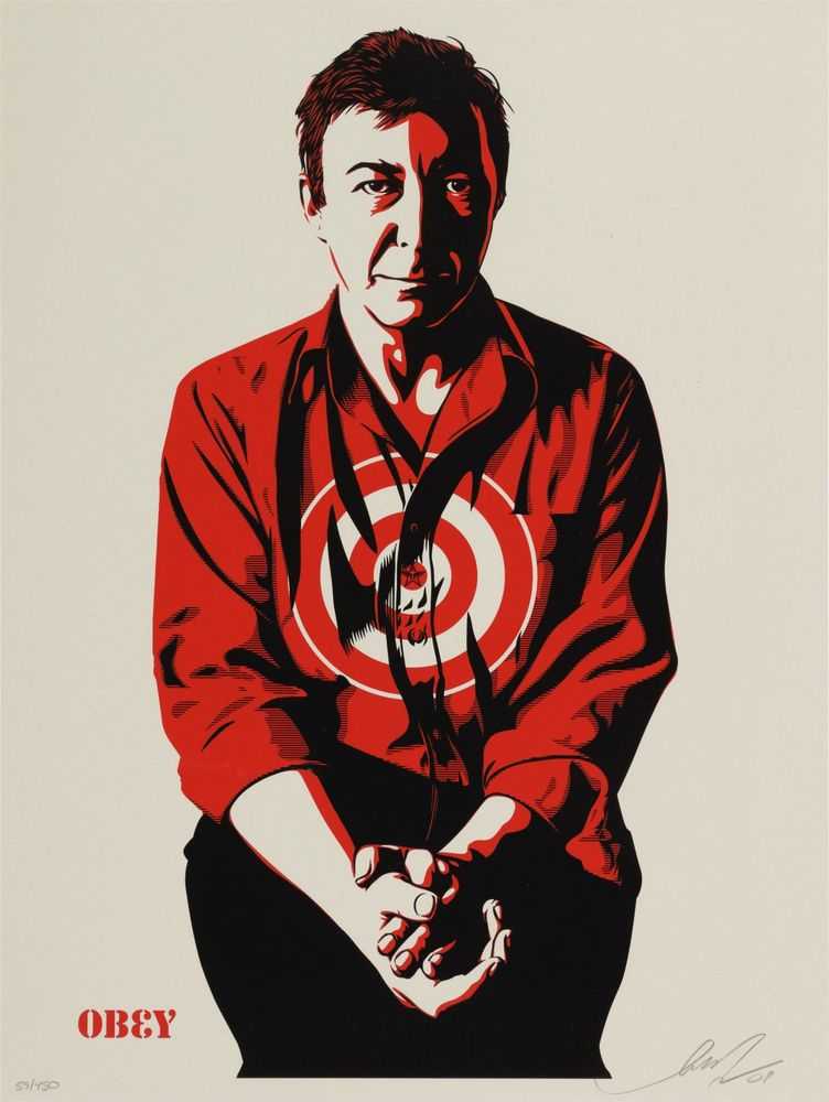 Shepard Fairey (Obey), ‘Jasper Johns (Cream)’, 2009, Print, Screenprint in colours on speckled paper, Self-released, Numbered, Dated