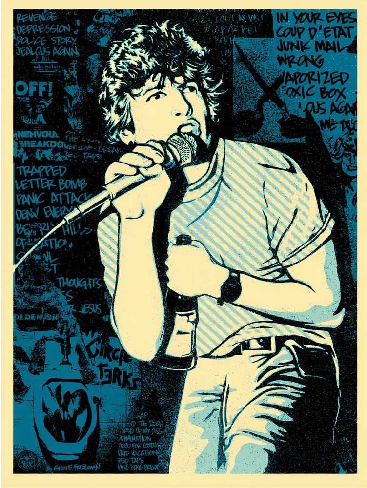 Shepard Fairey (Obey), ‘Keith Morris (Blue)’, 2013, Print, Screenprint in colours on speckled paper, Self-released, Numbered, Dated