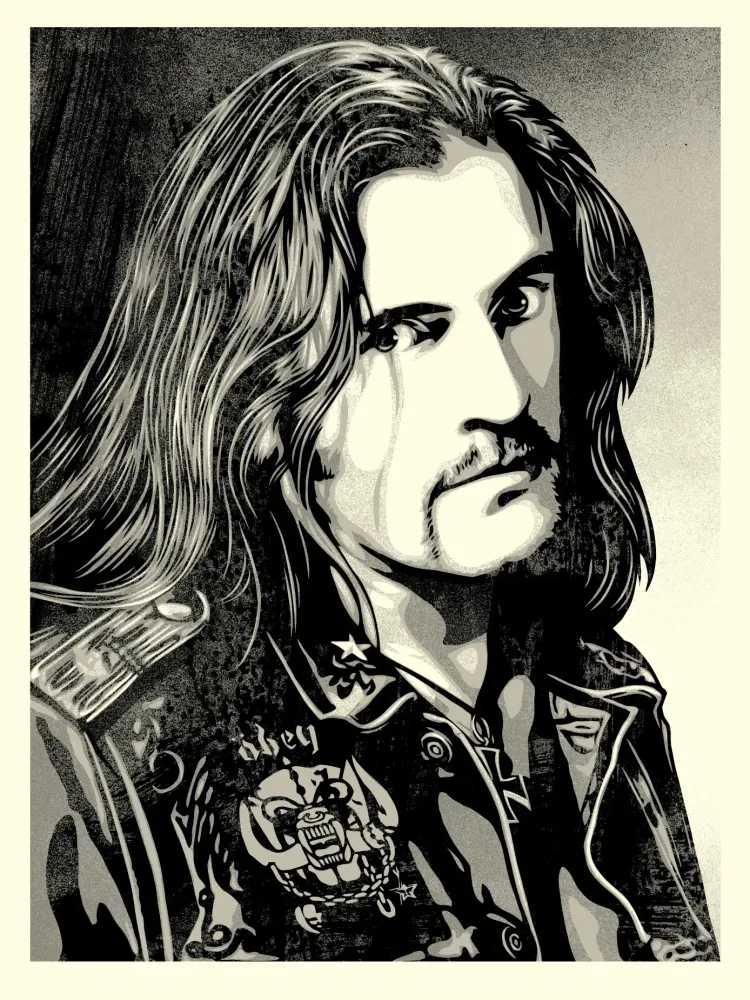 Shepard Fairey (Obey), ‘Lemmy Damaged Case’, 2021, Print, Screenprint in colours on speckled paper, Self-released, Numbered, Dated
