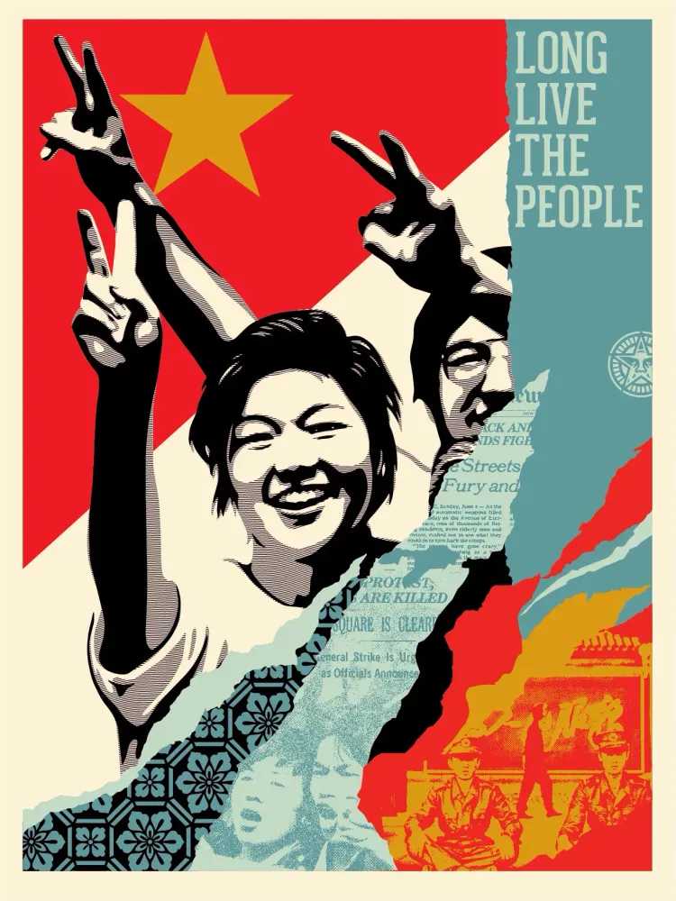 Shepard Fairey (Obey), ‘Long Live The People’, 2020, Print, Screenprint in colours on speckled paper, Self-released, Numbered, Dated