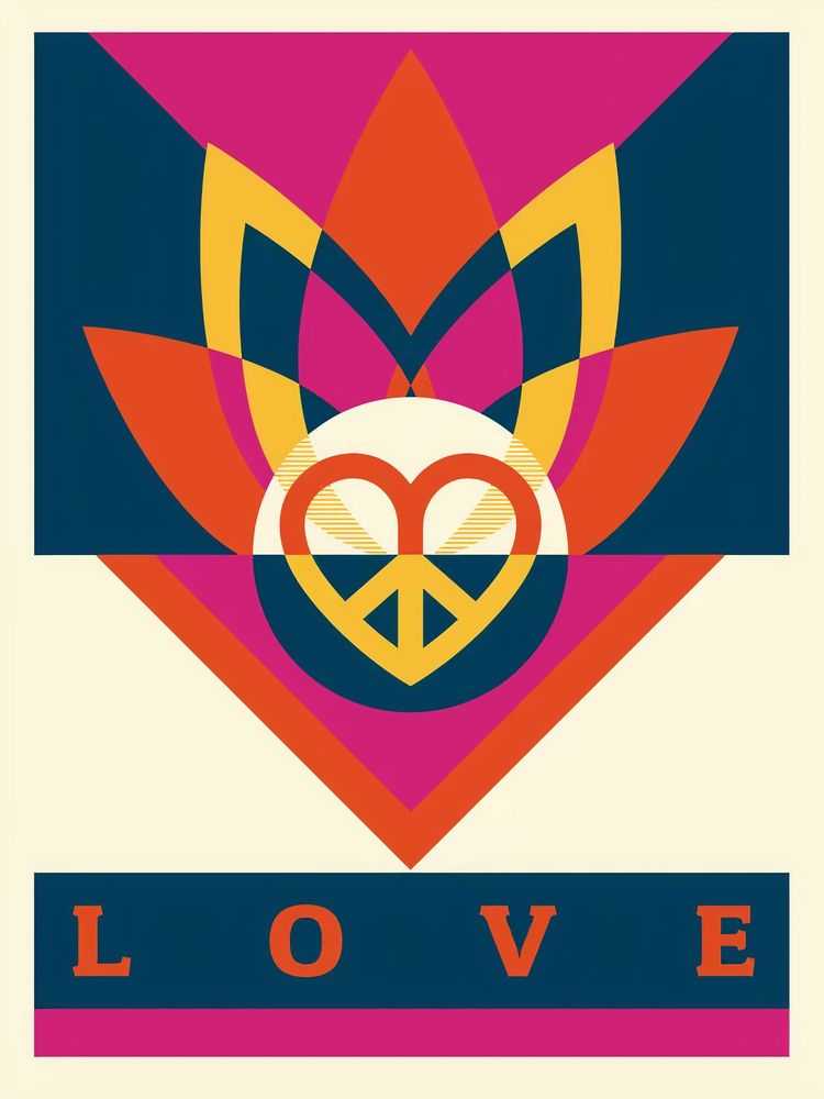 Shepard Fairey (Obey), ‘Love Lotus’, 2021, Print, Screenprint in colours on speckled paper, Self-released, Numbered, Dated