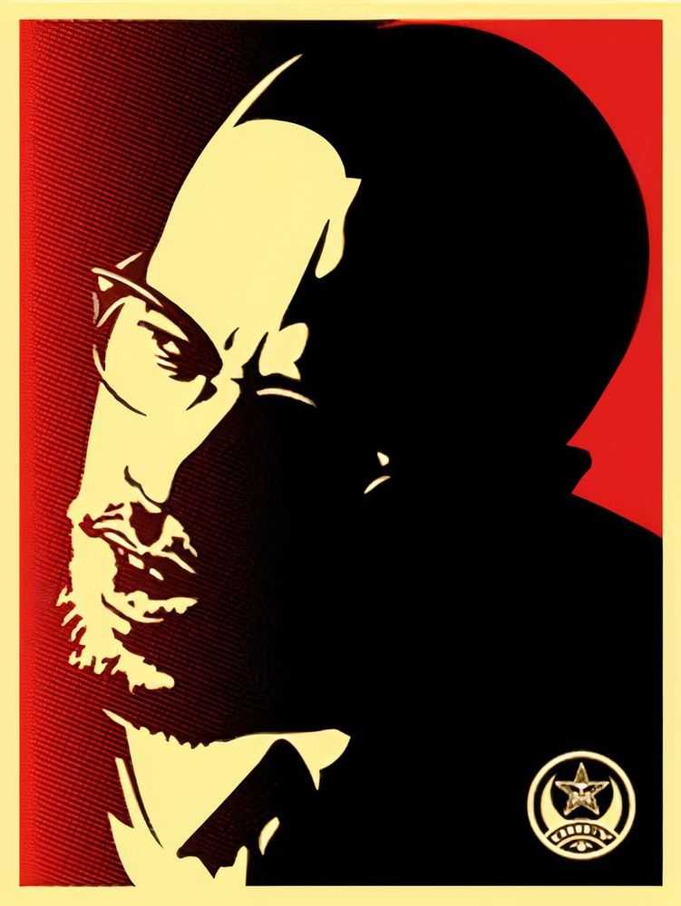 Shepard Fairey (Obey), ‘Malcolm X (Red)’, 2006, Print, Screenprint in colours on speckled cream paper, Self-released, Numbered, Dated