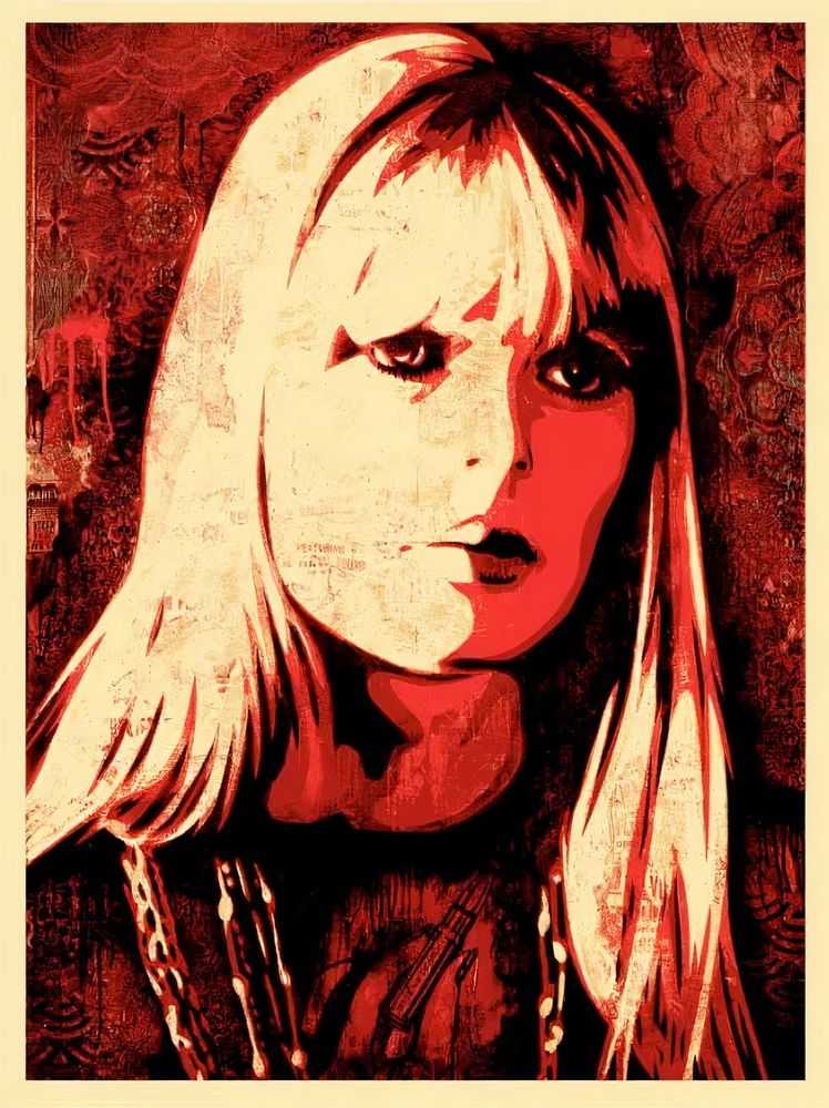 Shepard Fairey (Obey), ‘Nico Canvas Print’, 2010, Print, Screenprint in colours on speckled paper, Self-released, Numbered, Dated