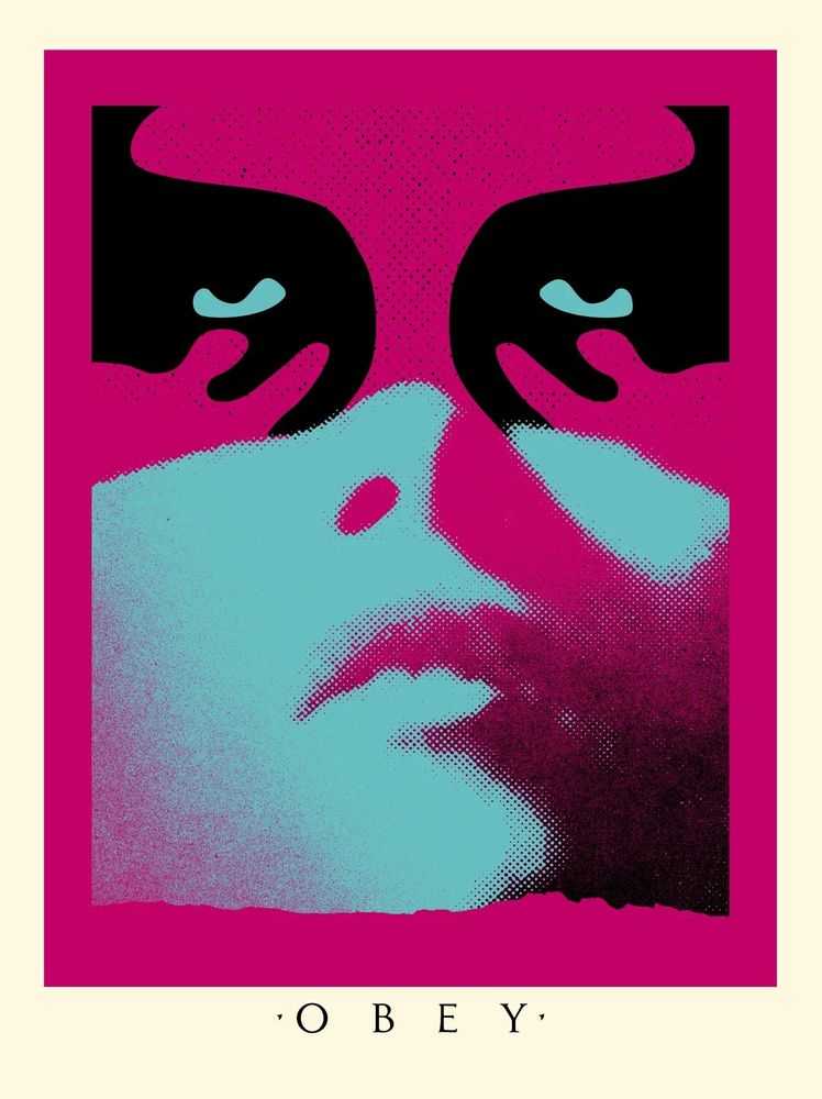 Shepard Fairey (Obey), ‘Obey Shadowplay (Blue)’, 2019, Print, Screenprint in colours on speckled paper, Self-released, Numbered, Dated