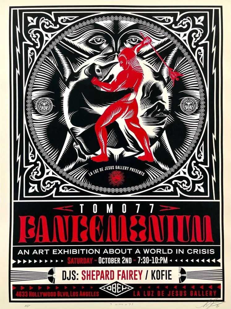 Shepard Fairey (Obey), ‘Pandemonium (AP)’, 2022, Print, Special artist's-proof screen print on cream 300gsm Crane Cotton Letra fine-art paper, null, Numbered, Dated