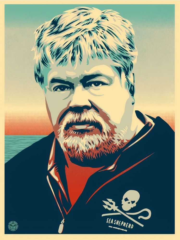 Shepard Fairey (Obey), ‘Paul Watson (Light Blue)’, 2009, Print, Screenprint in colours, Self-released, Numbered, Dated