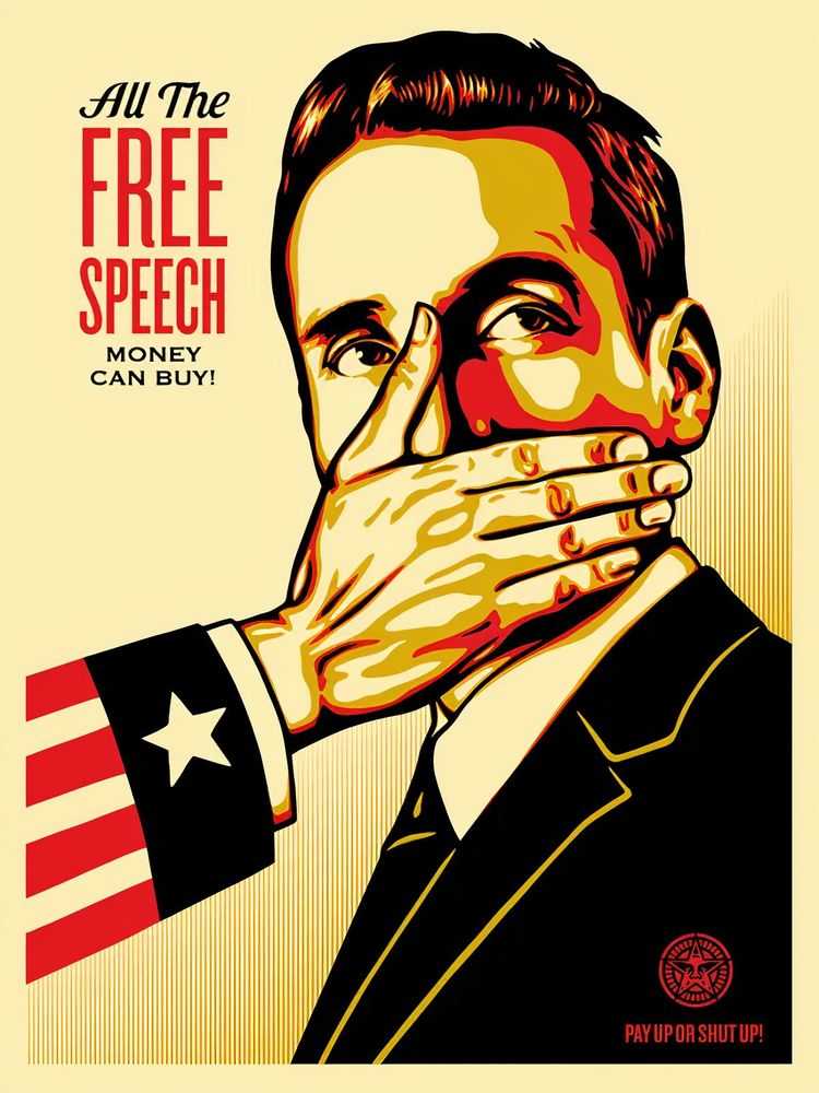 Shepard Fairey (Obey), ‘Pay Up Or Shut Up’, 2015, Print, Screenprint in colours on speckled paper, Self-released, Numbered, Dated
