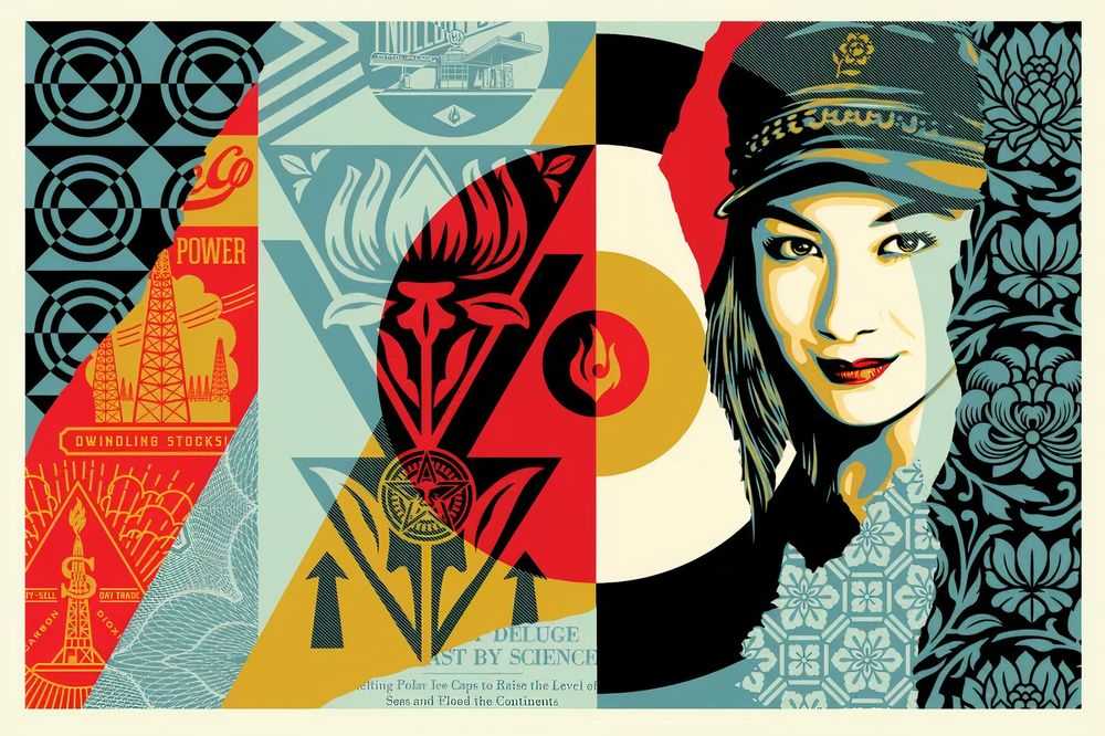 Shepard Fairey (Obey), ‘Raise The Level’, 2019, Print, Screenprint in colours on speckled paper, Garey The Third, Numbered, Dated