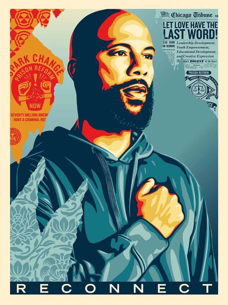 Shepard Fairey (Obey), ‘Reconnect’, 2021, Print, Screenprint in colours on speckled paper, Amplifier Foundation, Numbered, Dated