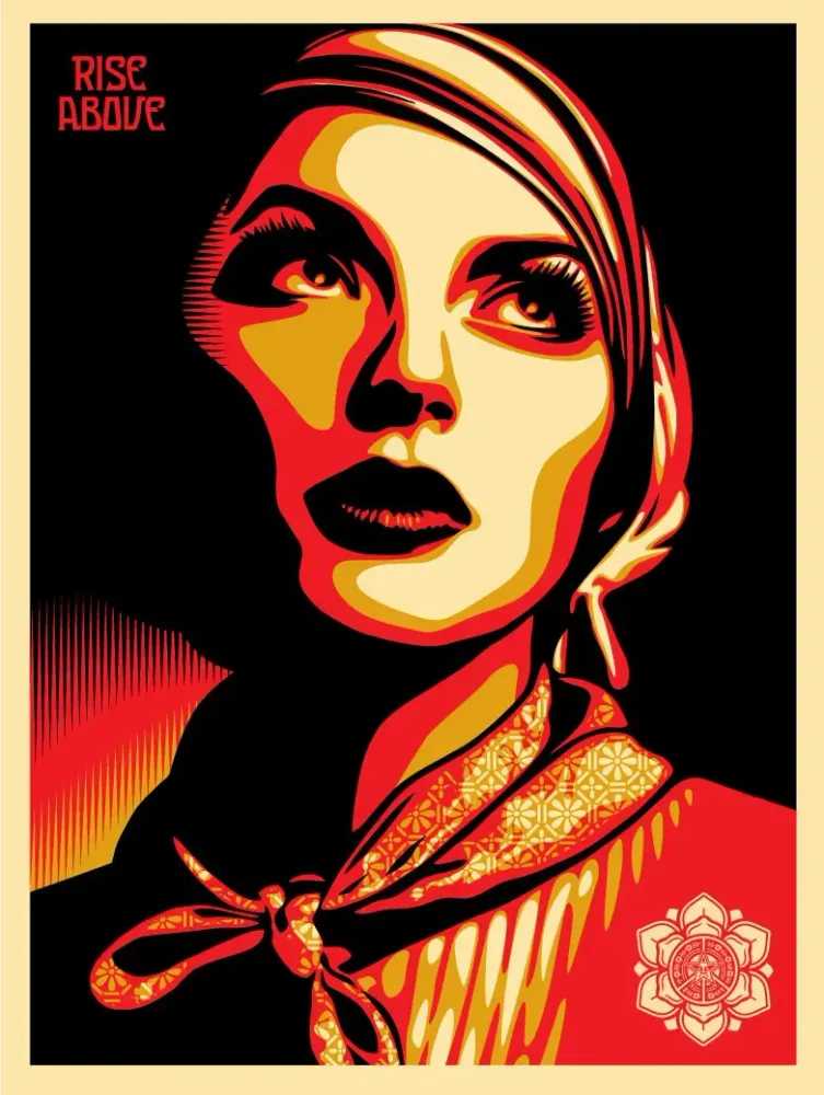 Shepard Fairey (Obey), ‘Rise Above Rebel’, 2011, Print, Screenprint in colours on speckled paper, Self-released, Numbered, Dated