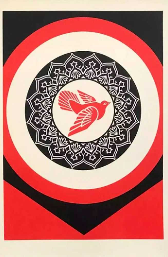 Shepard Fairey (Obey), ‘Rise From The Ashes (Red)’, 2020, Print, 2 colour screenprint with ash from Iraqi Kurdistan, Migrate Art, Numbered, Dated