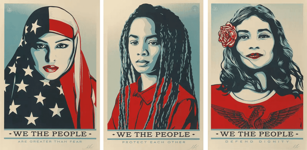 Shepard Fairey (Obey), ‘We The People (Set of 3 - Open Edition)’, 2017, Print, Screenprinted, null, Dated