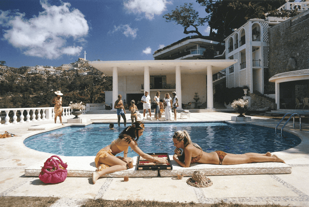 Slim Aarons, ‘Poolside Backgammon (Large)’, 1972, Photography, C-Type Print, null, Numbered