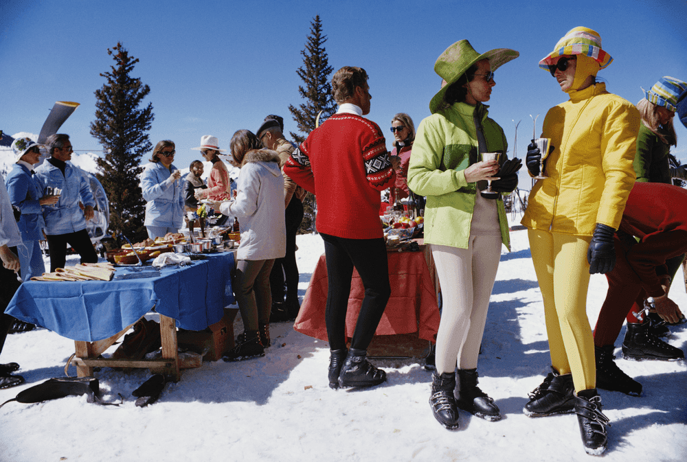 Slim Aarons, ‘Snow mass Gathering, 1968 (Small)’, 1968, Photography, C-Type Print, null, Numbered