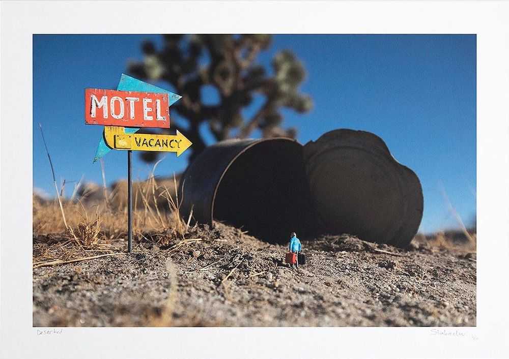 Slinkachu, ‘Deserted’, 19-07-2019, Print, Archival Fine Art Print on Hahnemuhle Photo Rag Paper with a screenprinted varnish layer, Thinkspace Gallery, Numbered