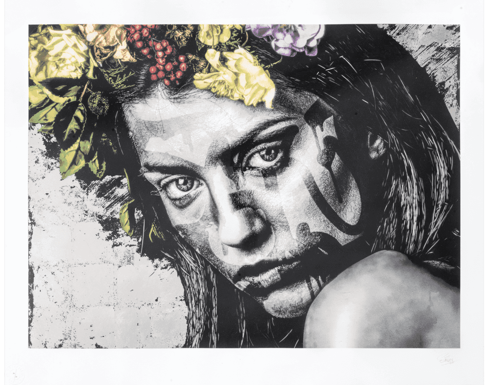 Snik, ‘Cold Tenderness (White Gold Leaf)’, 2020, Print, 23 Colour screenprint on 330gsm Somerset Velvet Paper 24ct gold leaf added, Graffiti Prints, Numbered