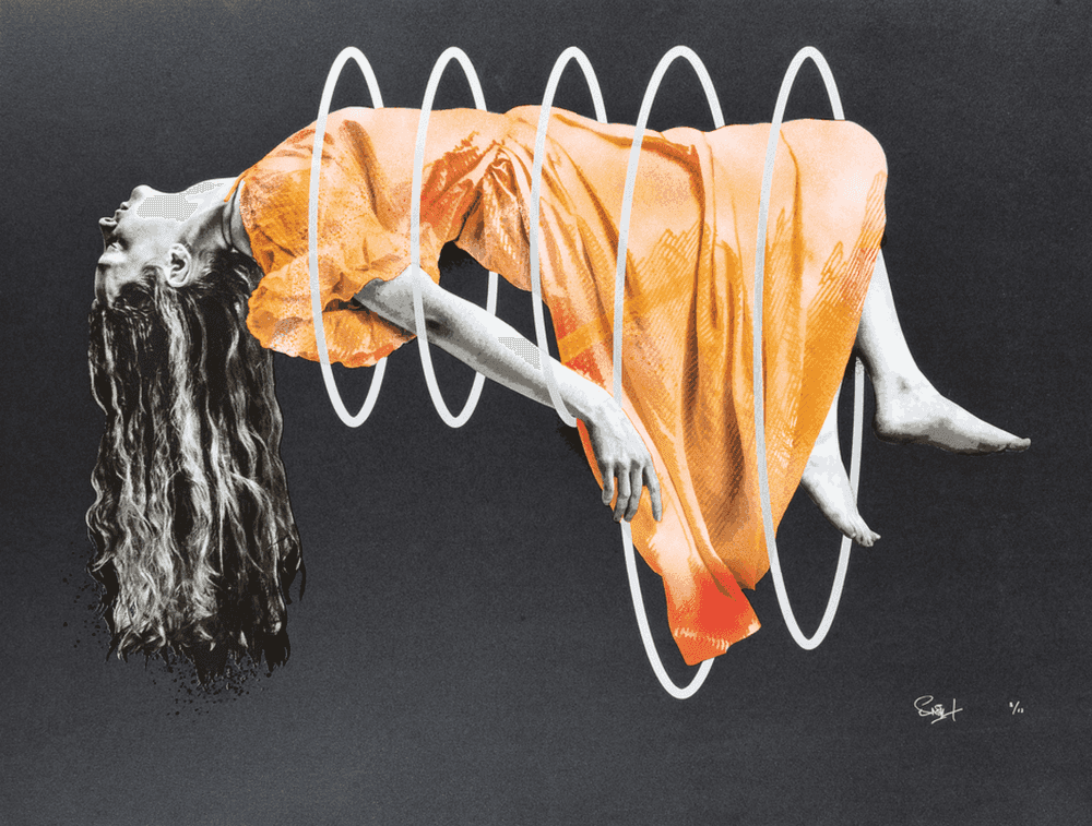 Snik, ‘Escape (Orange)’, 2018, Print, Hand coloured 10 layer screenprint 330gsm Somerset Velvet, Self-released, Numbered