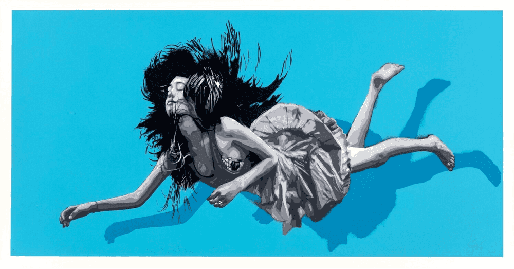 Snik, ‘We Are All Falling (Blue)’, 2014, Print, 14 Colour screenprint On 300gsm somerset Paper, Graffiti Prints, Numbered, Dated