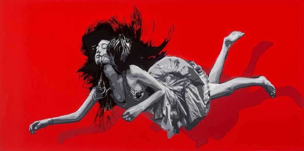 Snik, ‘We Are All Falling (Red Test Proof)’, 2014, Print, 9 colour screenprint on 300gsm Somerset paper, Graffiti Prints, Numbered, Dated