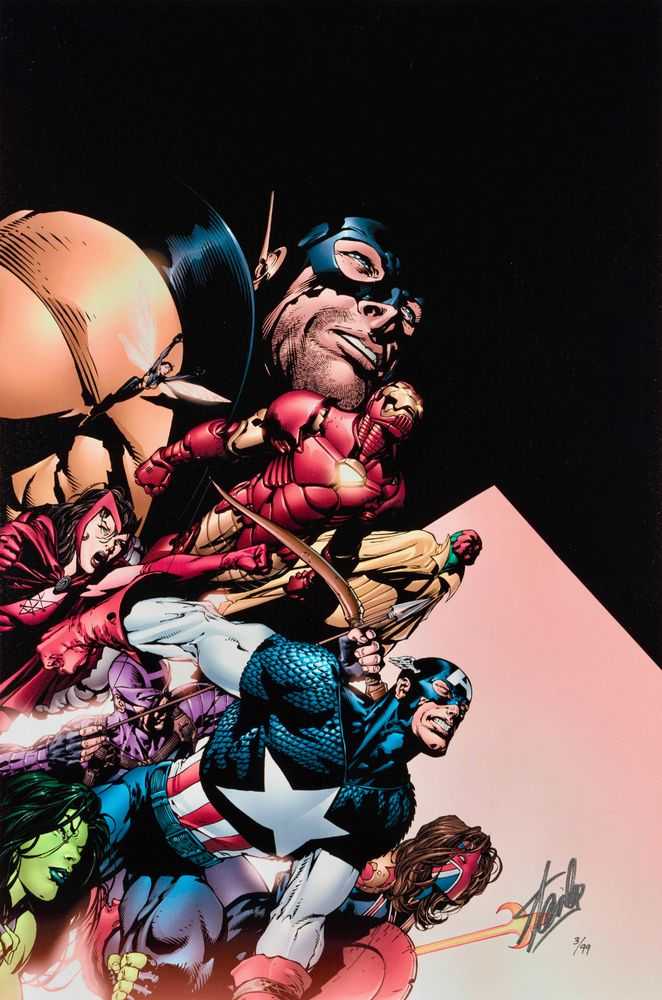 Stan Lee (Marvel), ‘Avengers #500 (Collector’s Edition)’, 2020, Print, Giclee On Canvas, Castle Fine Art, Numbered