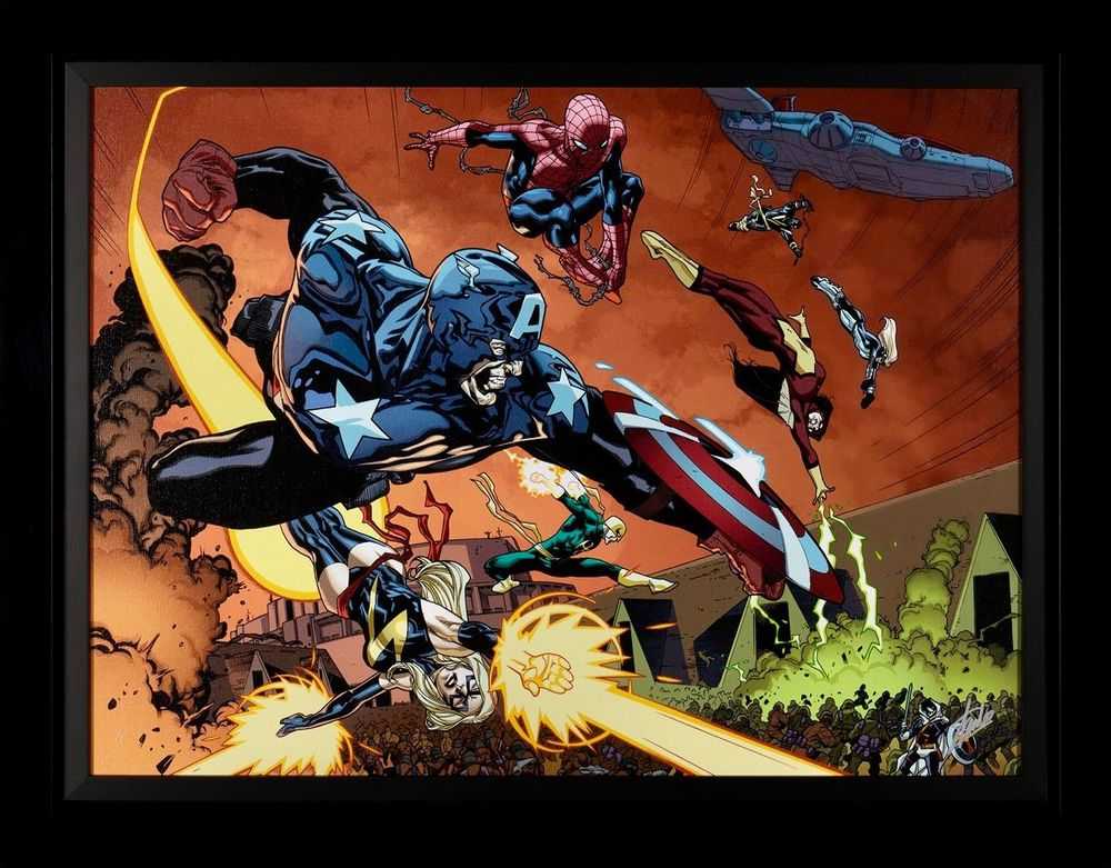 Stan Lee (Marvel), ‘New Avengers #59 (Collector's Edition)’, 2021, Print, Canvas on board, Castle Fine Art, Numbered