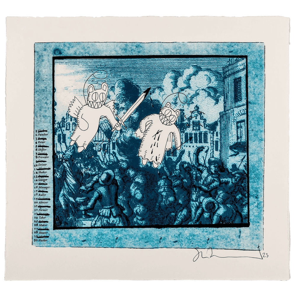 Stanley Donwood, ‘Angelic Vision’, 2024, Print, 5 colour screen print on Somerset 300gsm paper from St Cuthberts Mill, Self Released, Numbered, Dated