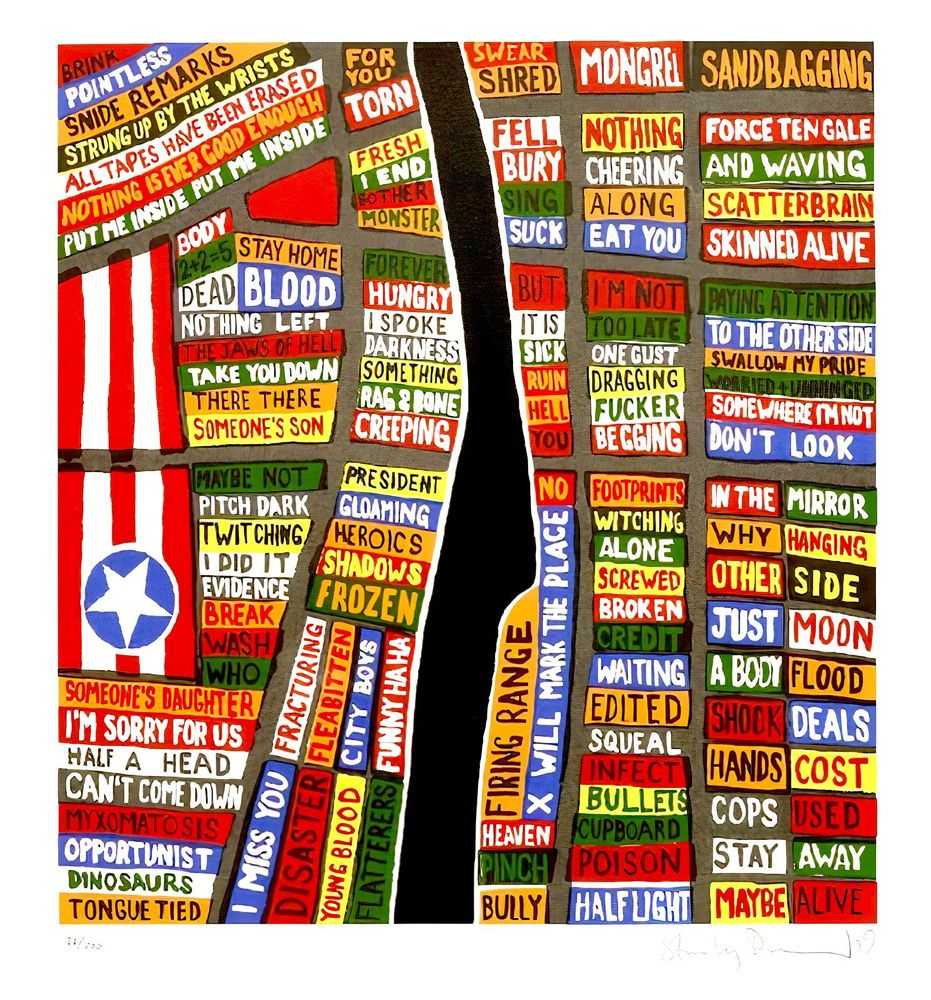 Stanley Donwood, ‘Baghdad’, 2009, Print, 7 colour screenprint printed on 270gsm white paper, Self-released, Numbered, Dated