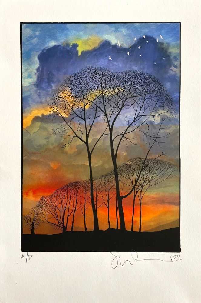 Stanley Donwood, ‘Evenfall’, 2022, Print, Archival pigment print on Minuet 300gsm paper with hand torn edges, The Lost Domain, Numbered, Dated