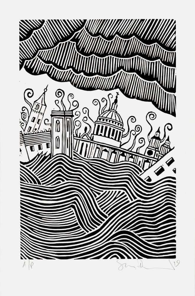 Stanley Donwood, ‘St Paul's (2019)’, 2019, Print, Two colour hand pulled screenprint, Self-released, Numbered, Dated