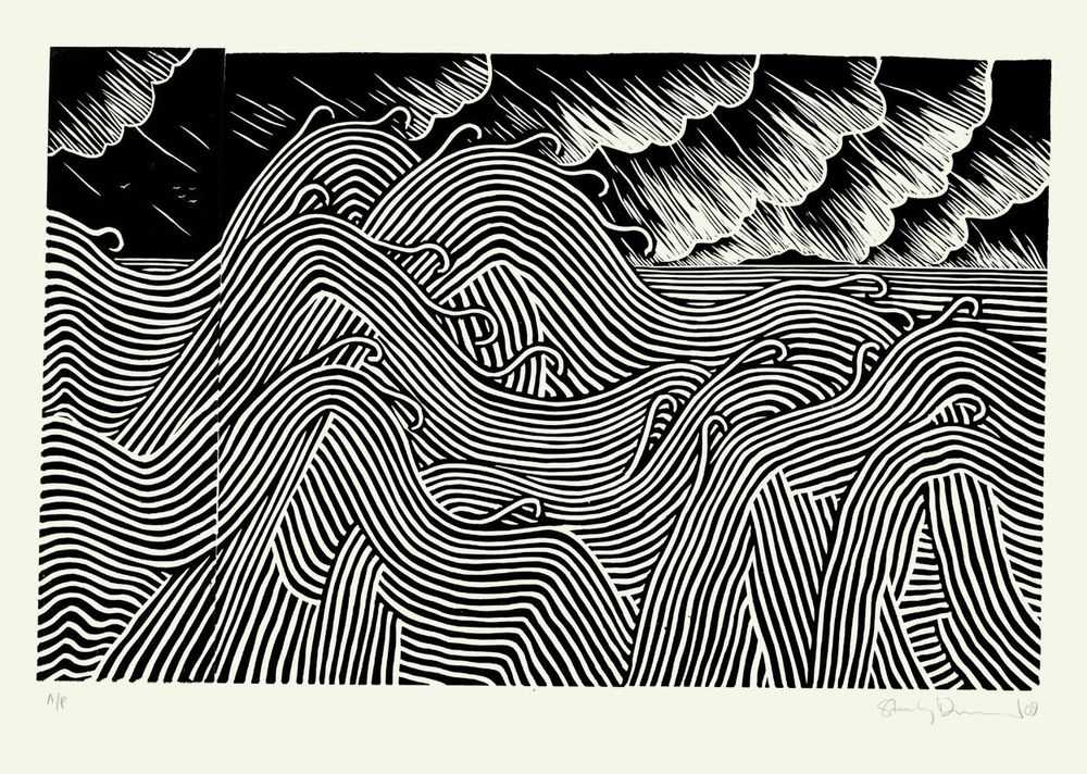 Stanley Donwood, ‘Treasure Island’, 2009, Print, Single colour Lino Cut print on fabriano paper, Self-released, Numbered, Dated