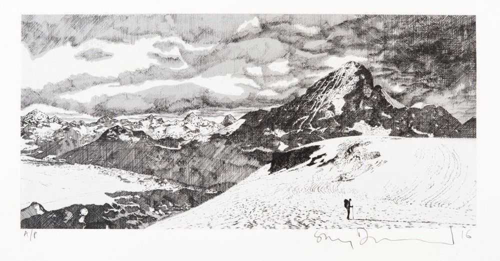 Stanley Donwood, ‘White Tooth’, 2016, Print, 4 colour hand pulled print with matt finish and hand sprinkled with a white snow dust on Somesrset satin white 300gsm, Self-released, Numbered, Dated