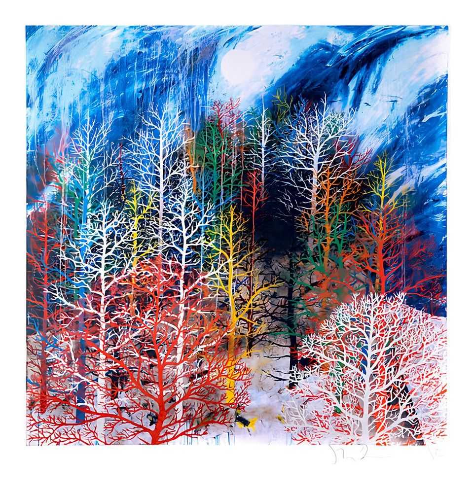 Stanley Donwood, ‘Winterfold’, 2022, Print, 16 colour screen print on 410gsm tub sized Somerset Satin paper, Whistleblower Gallery, Numbered, Dated