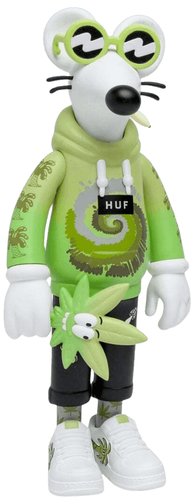 Steven Harrington, ‘Doobie the Skate Rat (HUF Green)’, 30-12-2021, Sculpture, Custom vinyl figure, HUF, 