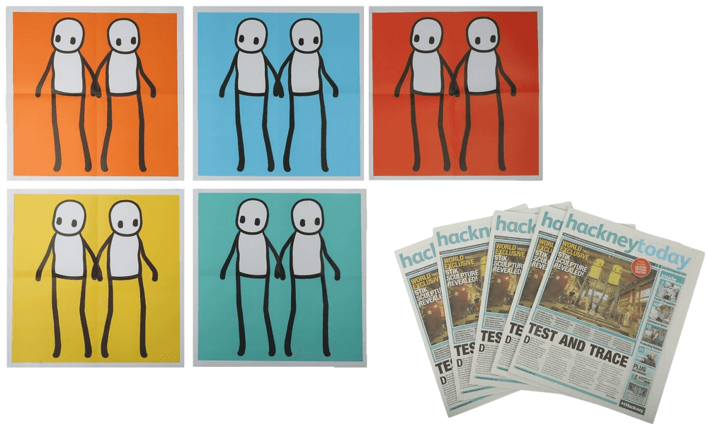 Stik, ‘Holding Hands (Full Set of Five - Hackney Today)’, 2020, Print, Offset poster, Hackney Today, 