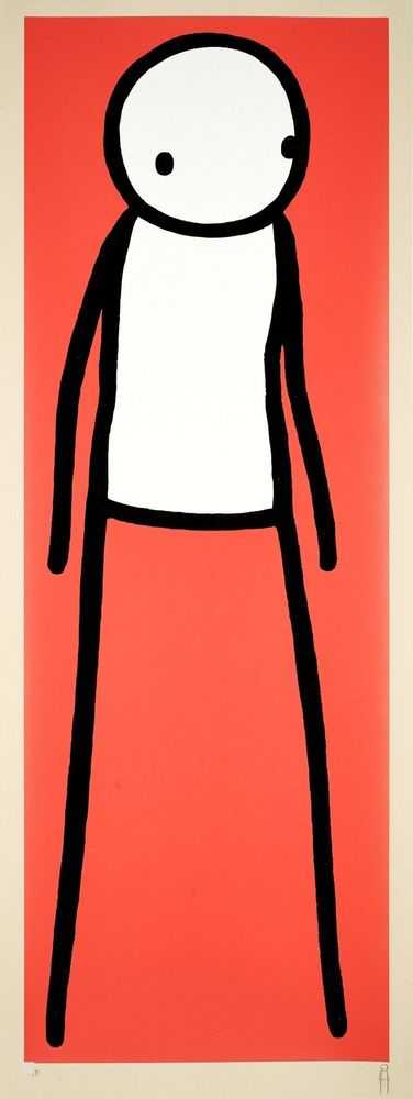 Stik, ‘Walk (Red)’, 19-04-2012, Print, Hand pulled 3 colour Silkscreen print, on somerset newsprint paperstock, Squarity, Numbered